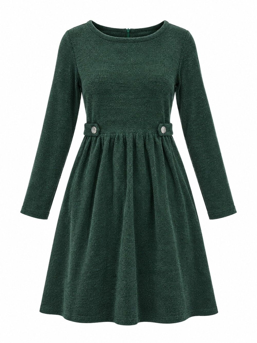 COLDWATER CREEK | Hunter Green Textured Knit Fit Flare Sweater Dress USA | XL
